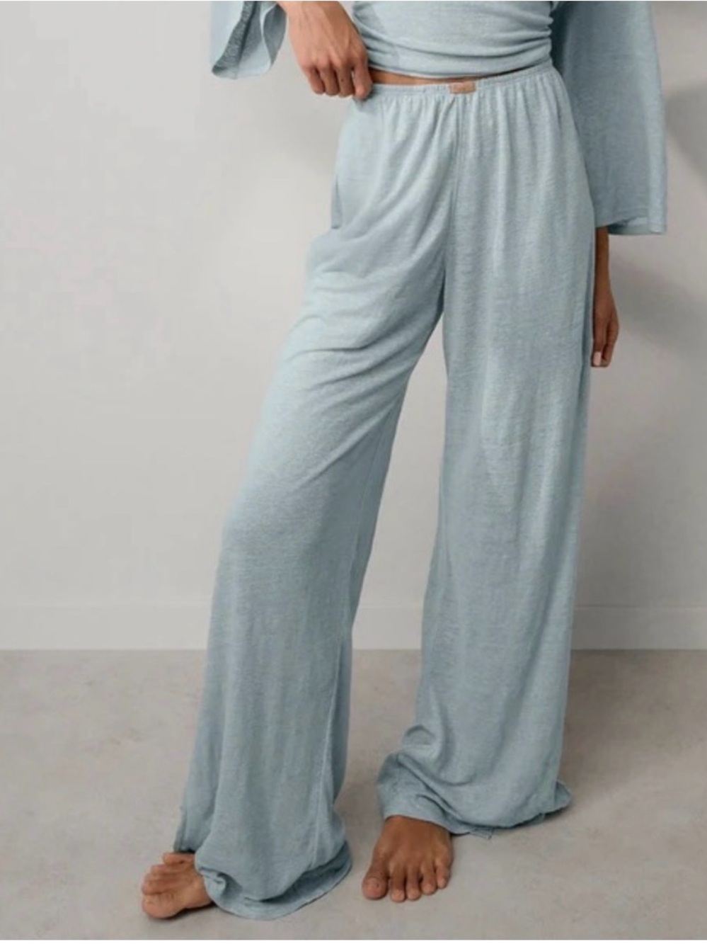 Lunya Light Blue Wide-Leg Lounge Pants
